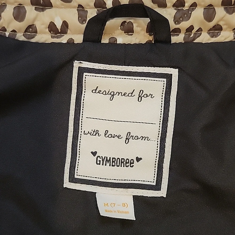 Gymboree Tan and Black Leopard Lightweight Jacket Girls Size M 7/8